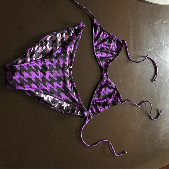 Other - Black/purple bikini size 10 houndstooth pattern
